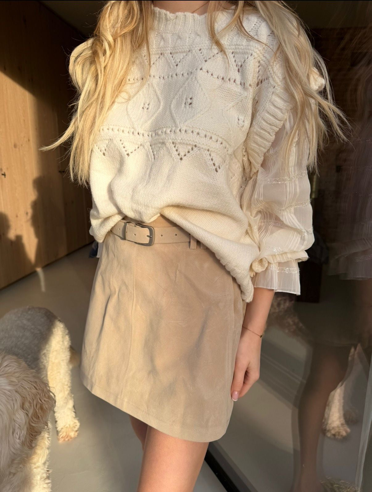 Crystal skirt Suedine