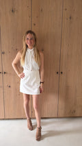 Dress with open bag
