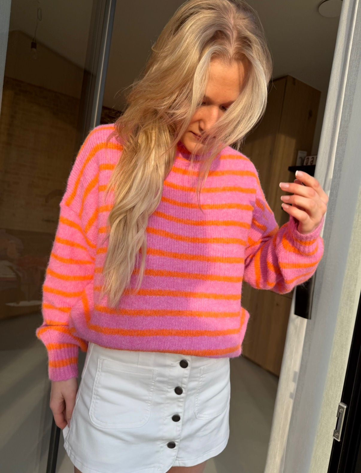 Britney fushia/oranje sweater