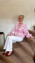 Fuchsia/white sweater Florence