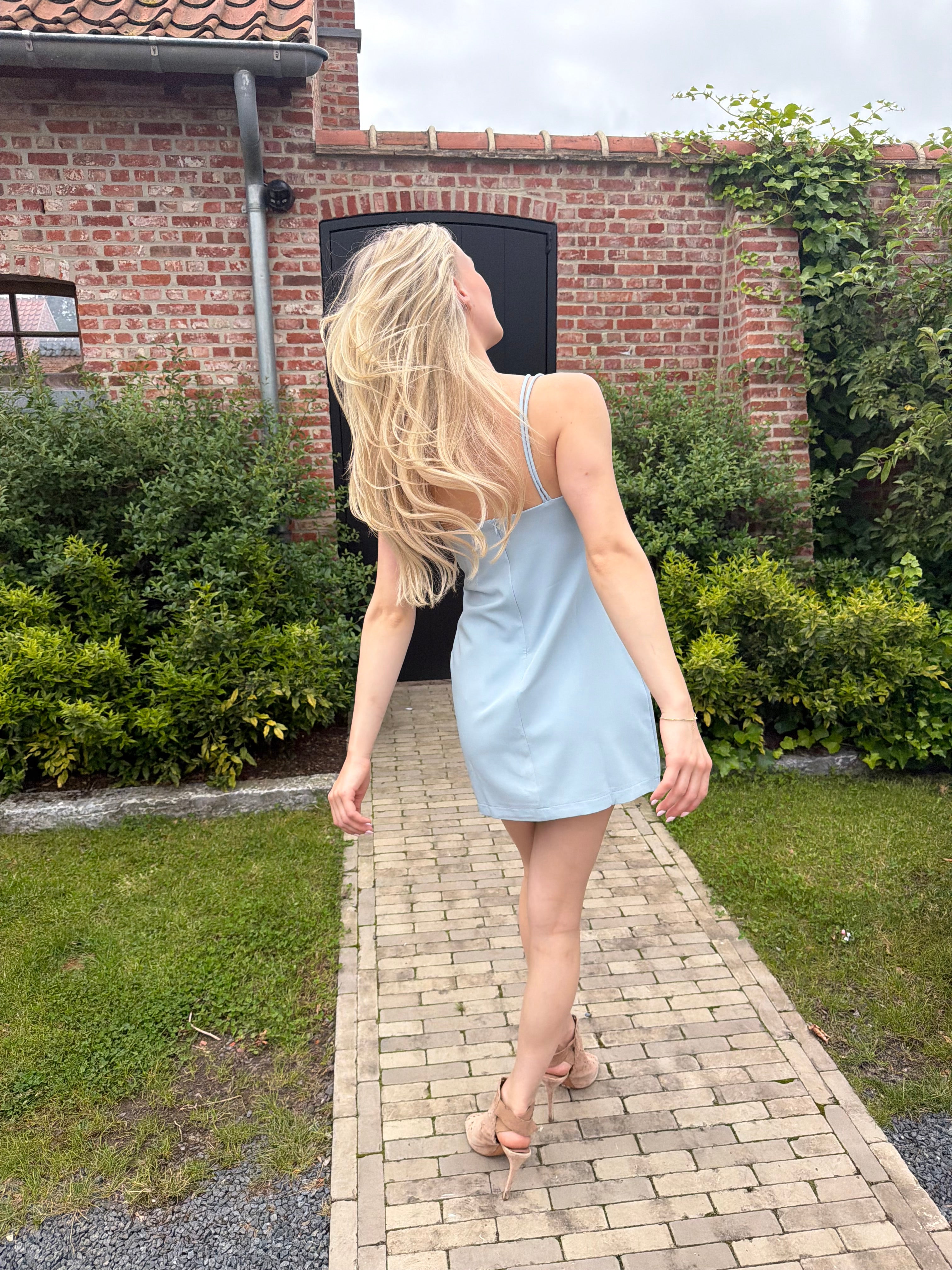 Short baby blue dress