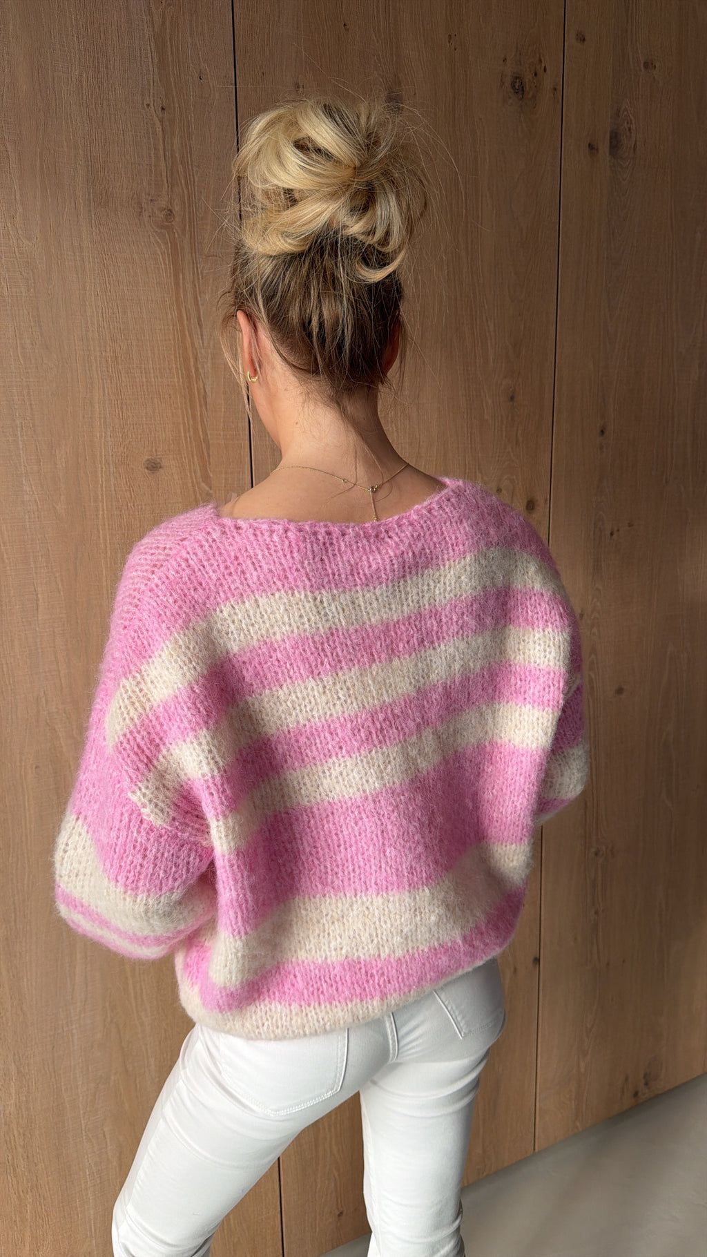 Fuchsia/white sweater Florence