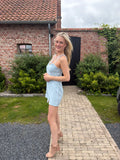 Short baby blue dress
