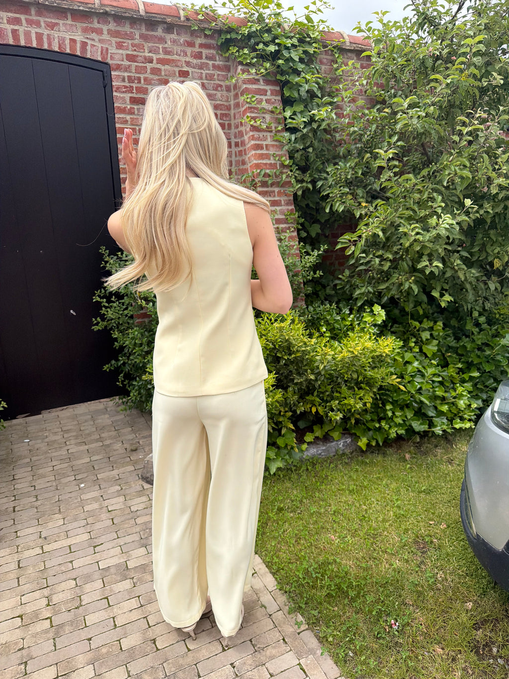 Yellow top with buttoms
