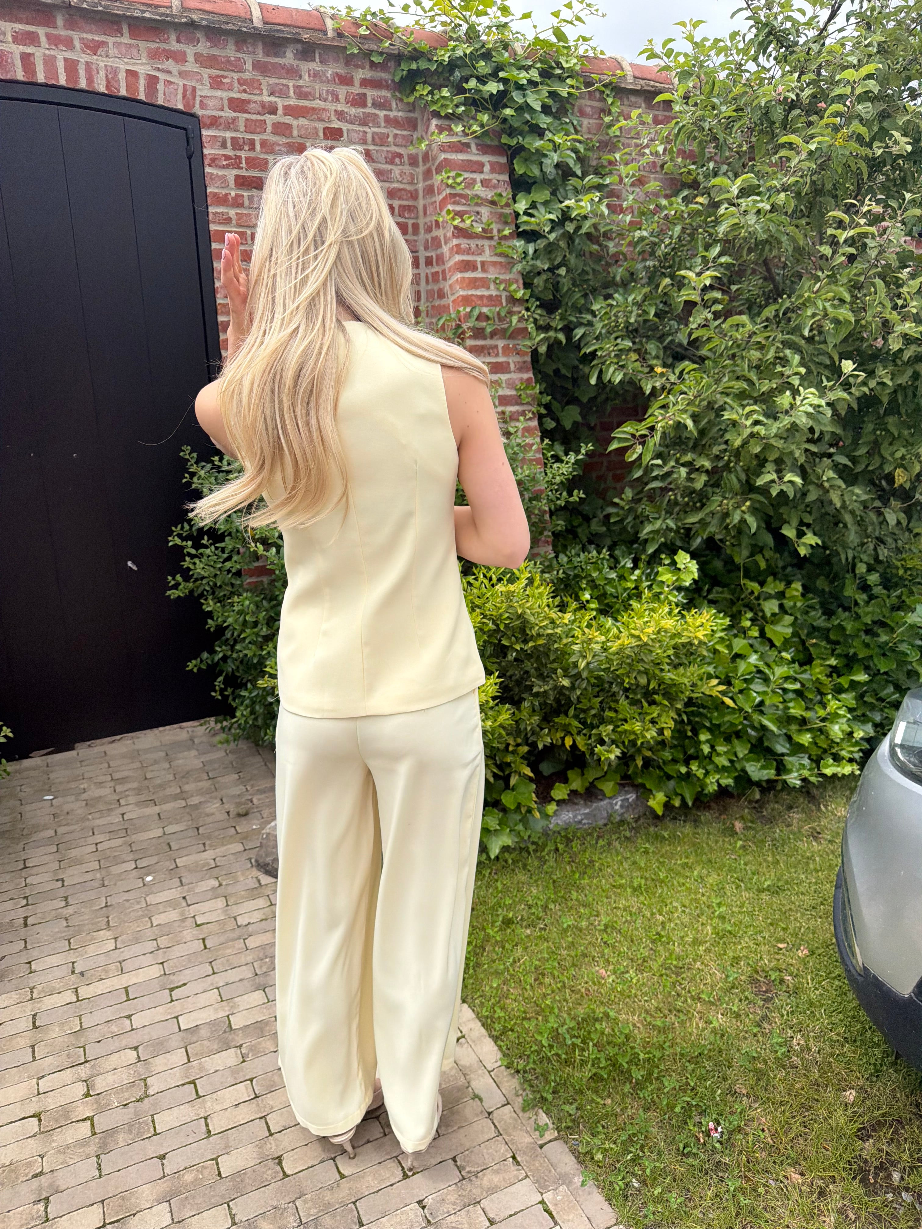 Yellow top with buttoms