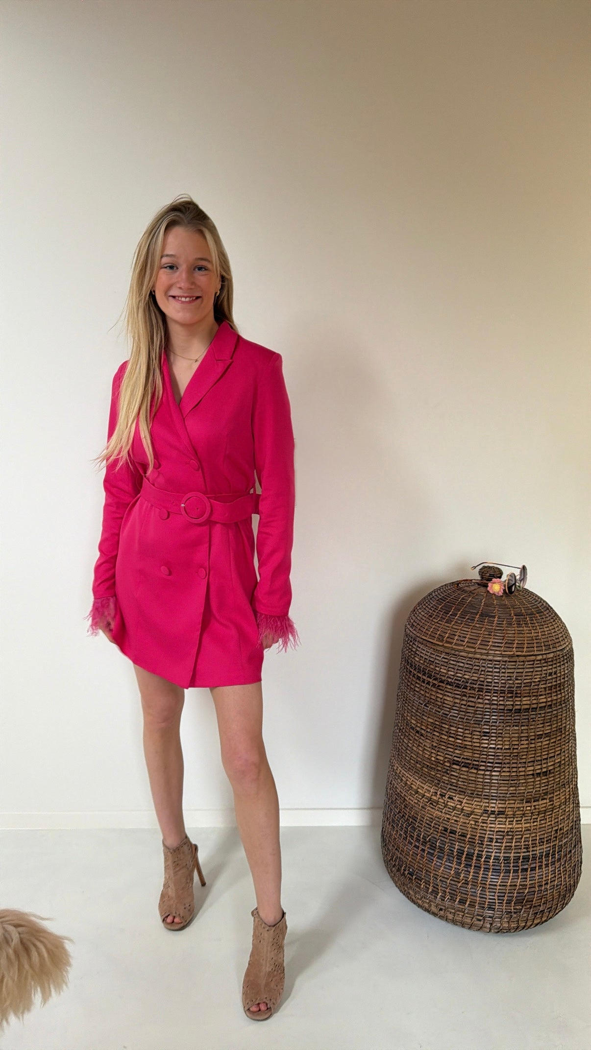 Fuchsia blazer dress