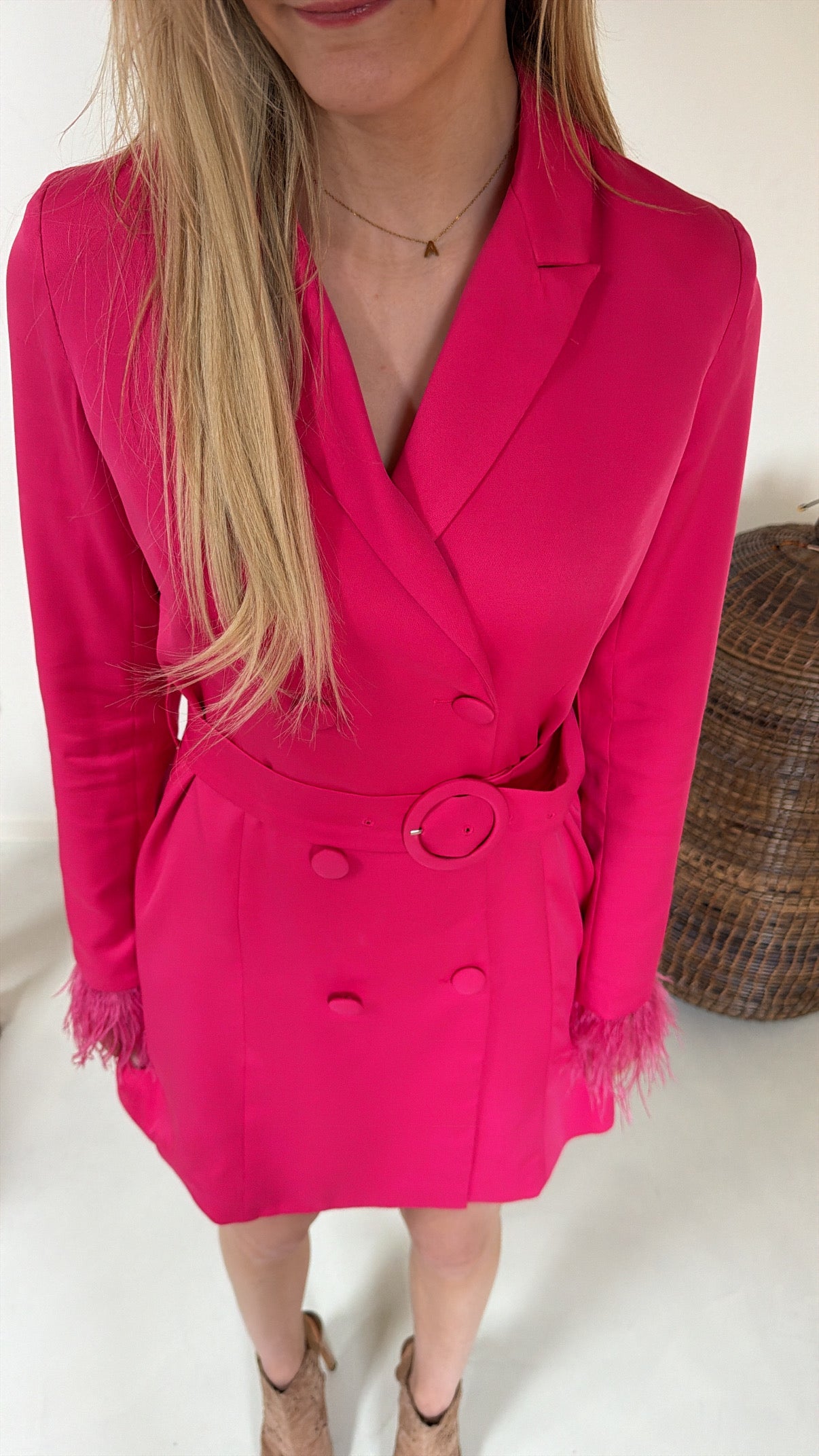 Fuchsia blazer dress