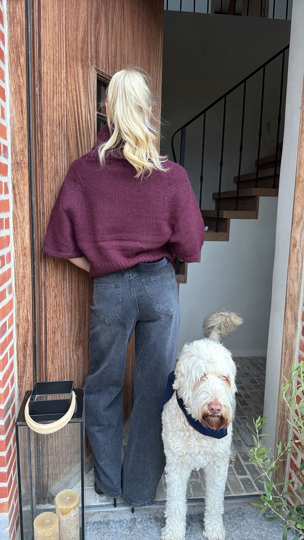 Burgundy turtleneck