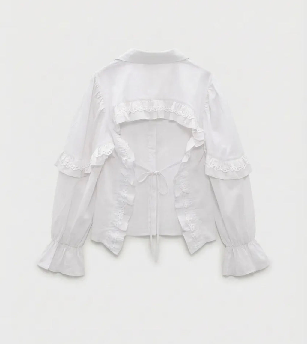 Blouse with open back