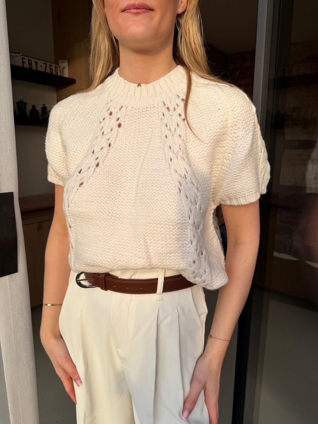Jewels ecru spring sweater