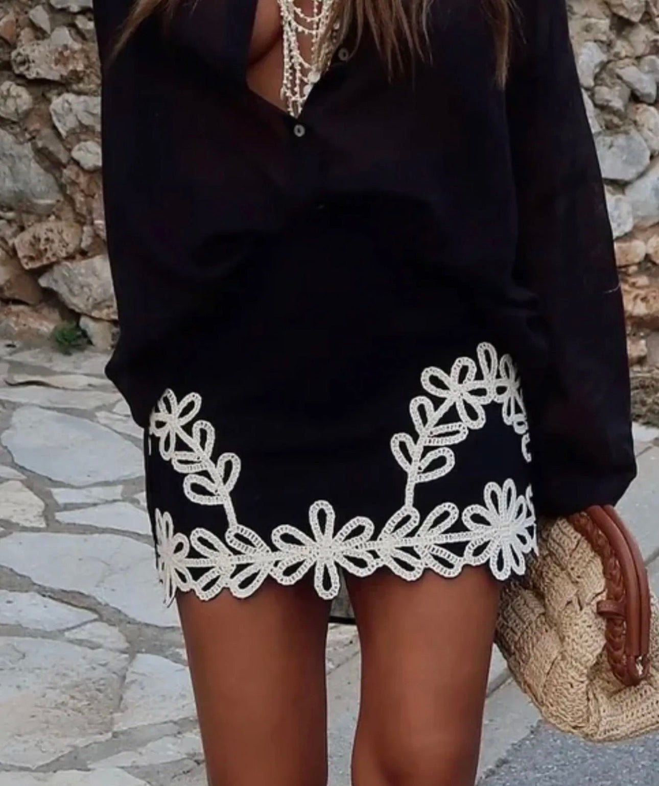 Skirt with lace Donny