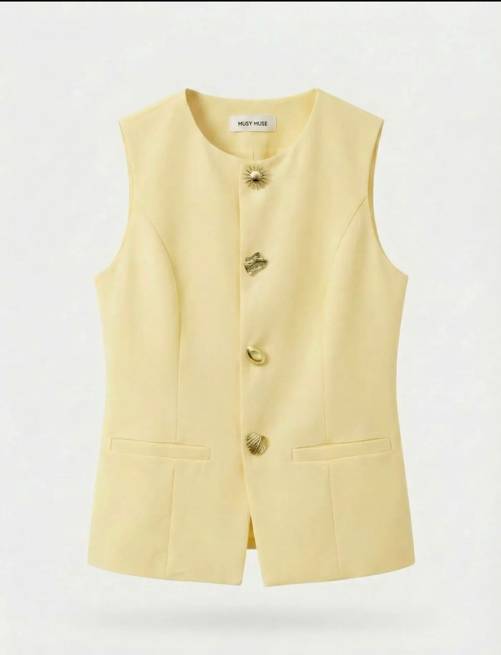 Yellow top with buttoms