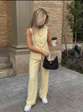 Yellow top with buttoms