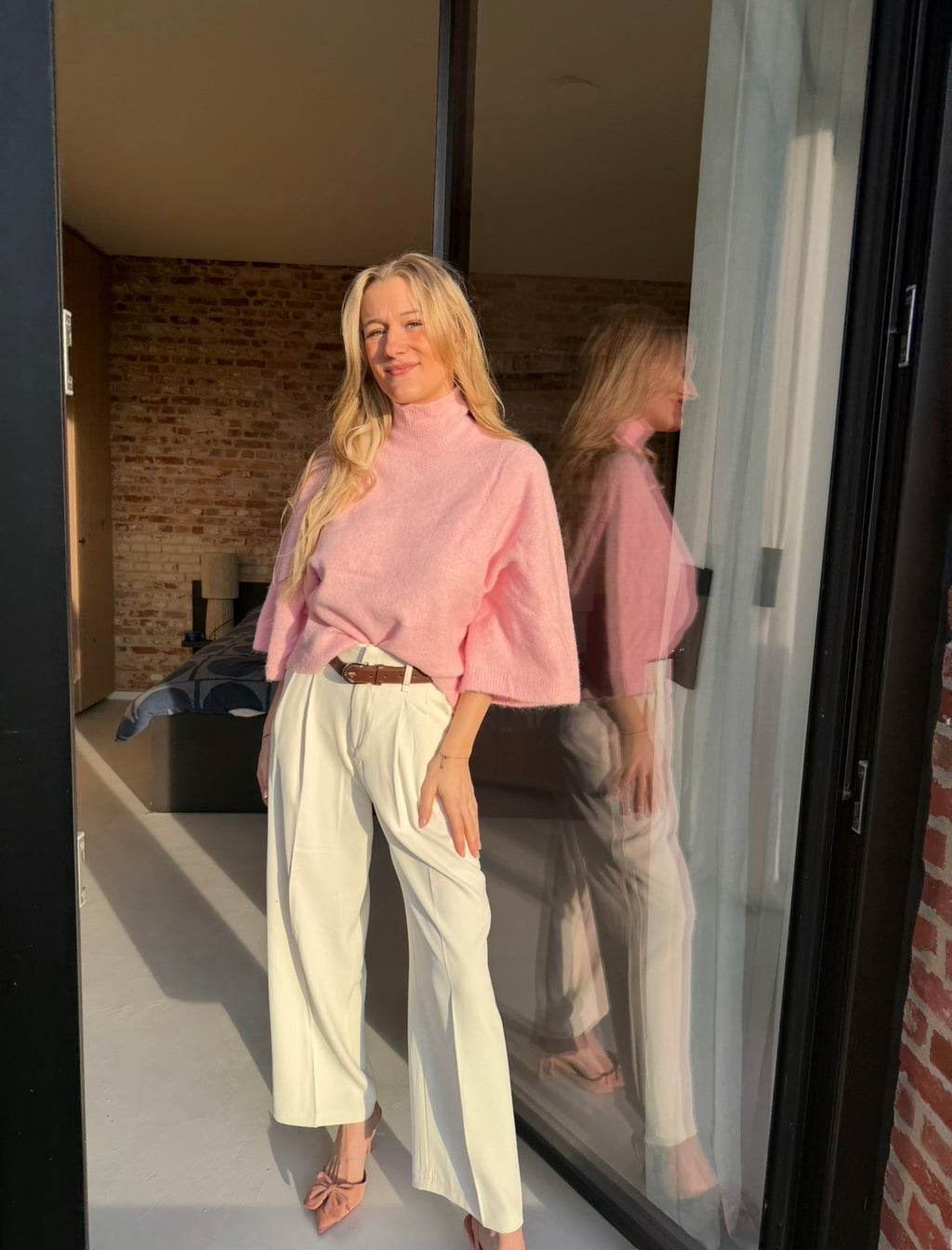 Katrien pink spring sweater