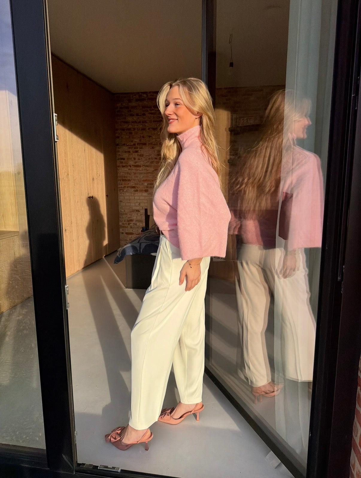 Katrien pink spring sweater
